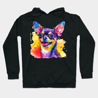 Chihuahua Dog Water Color Pop Art Design for Dog Lover Hoodie